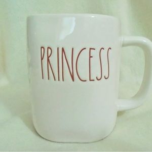 Rae Dunn Princess white mug with red letters mug New